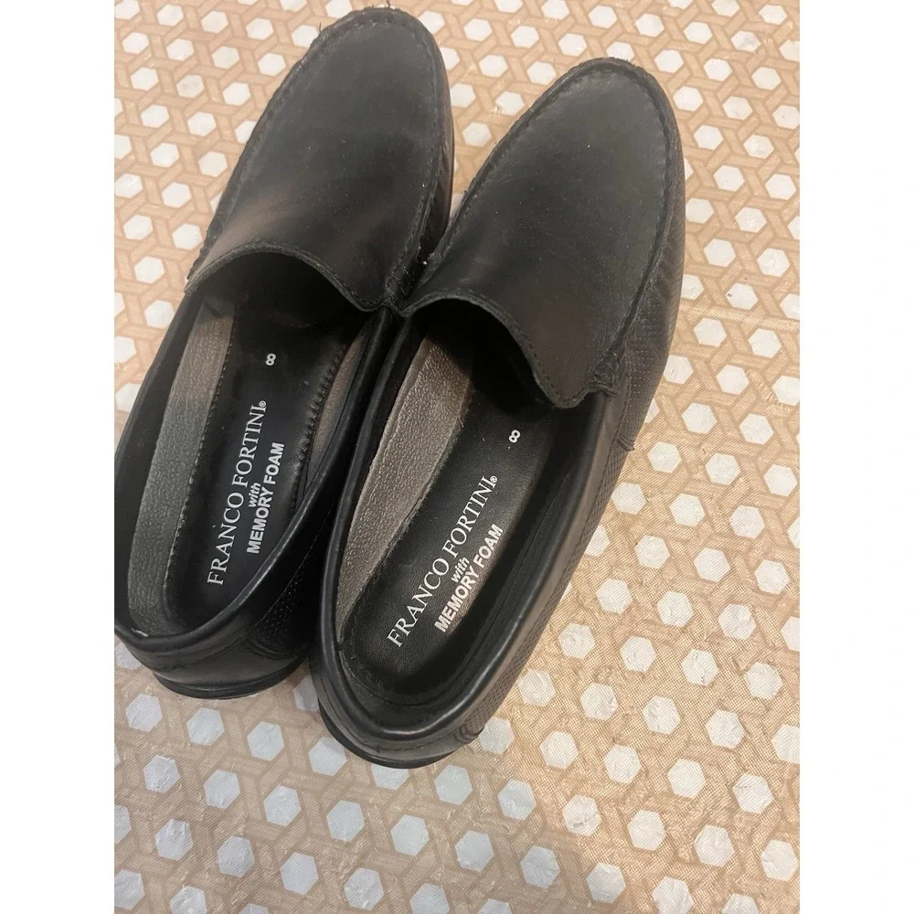 Mercanti Fiorentini Mens Beautiful Black Leather Driving Loafers Size 8.5